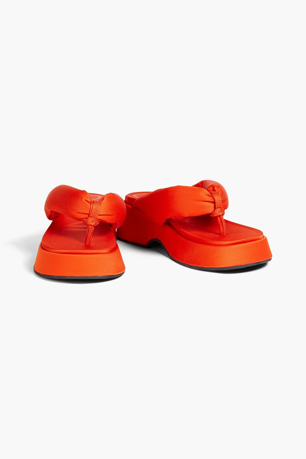 GANNI Padded satin platform sandals THE