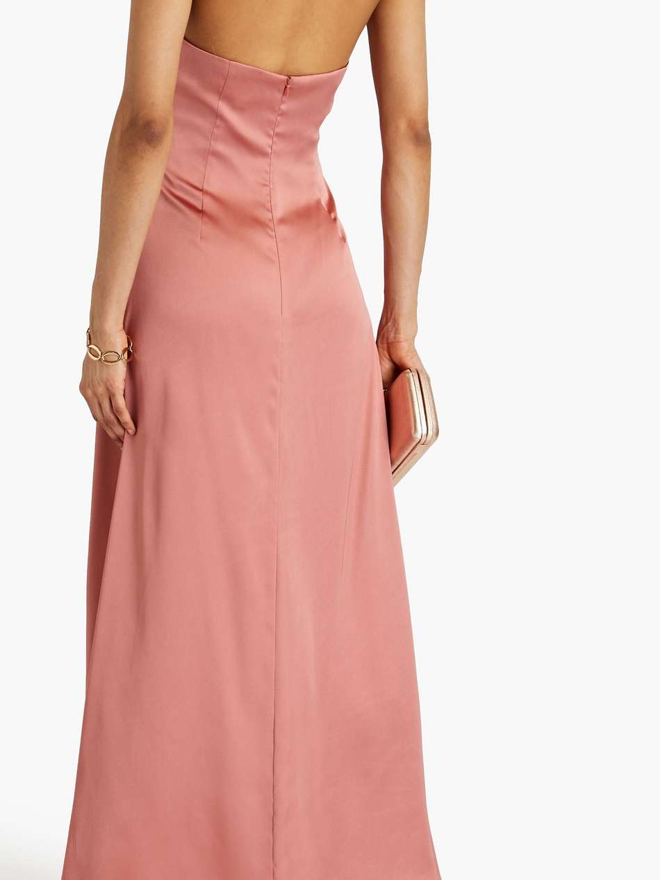 sutton draped satin halterneck gown