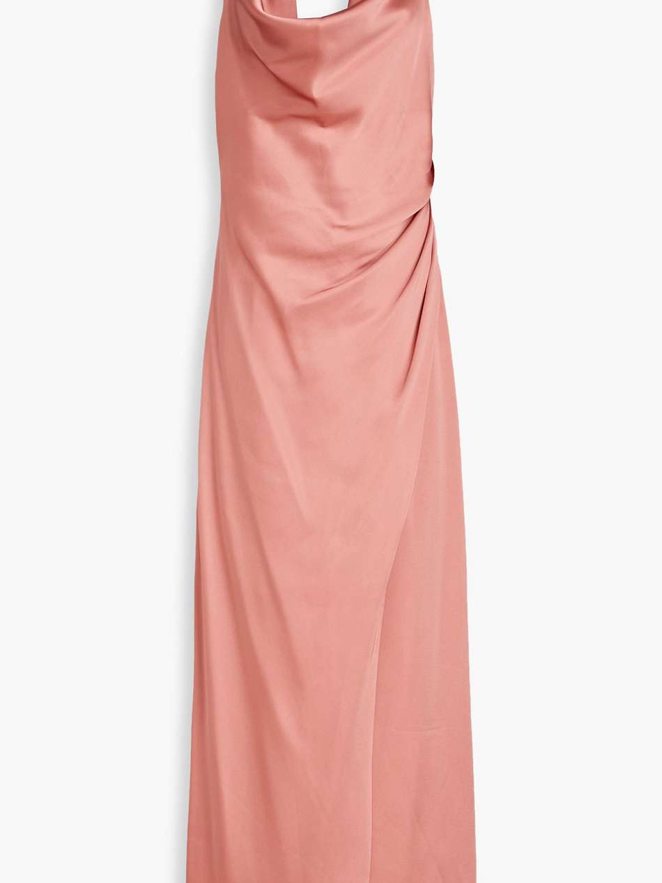 sutton draped satin halterneck gown