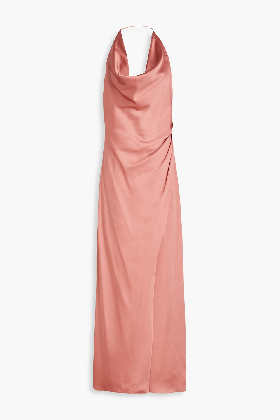 Sutton draped satin halterneck gown