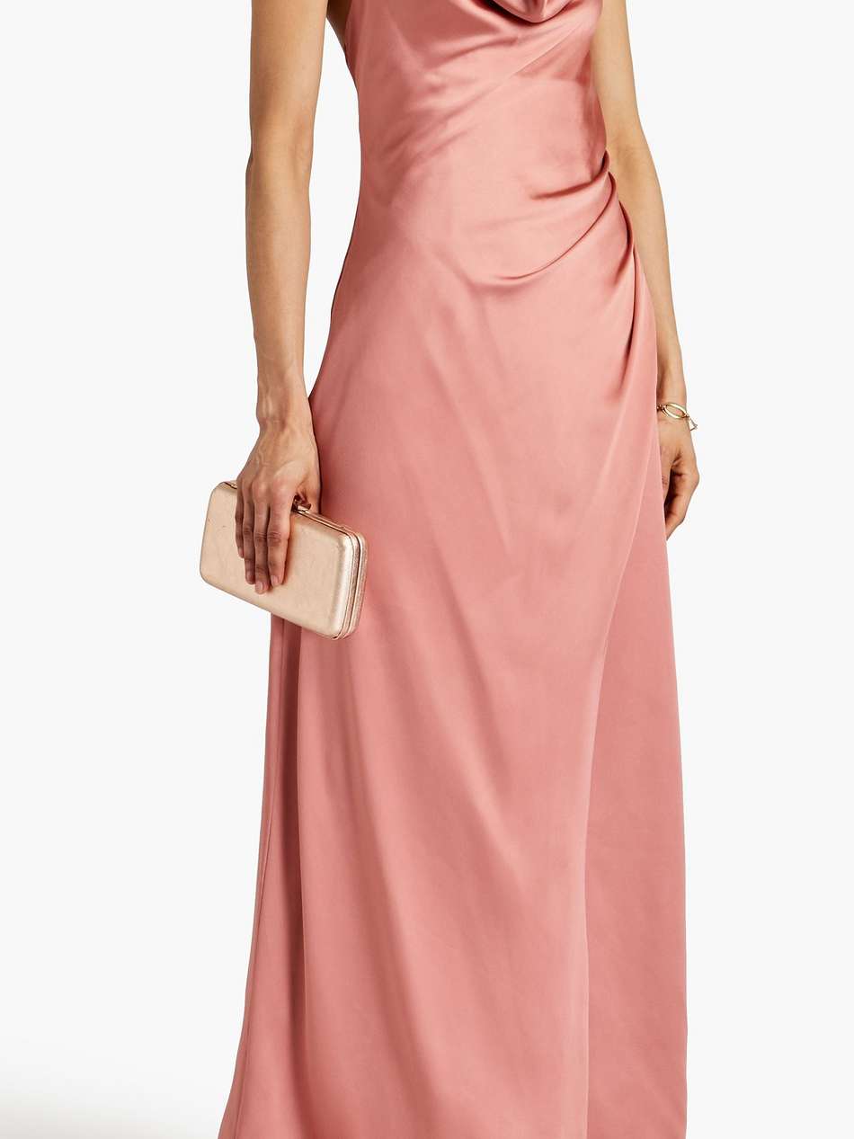 sutton draped satin halterneck gown