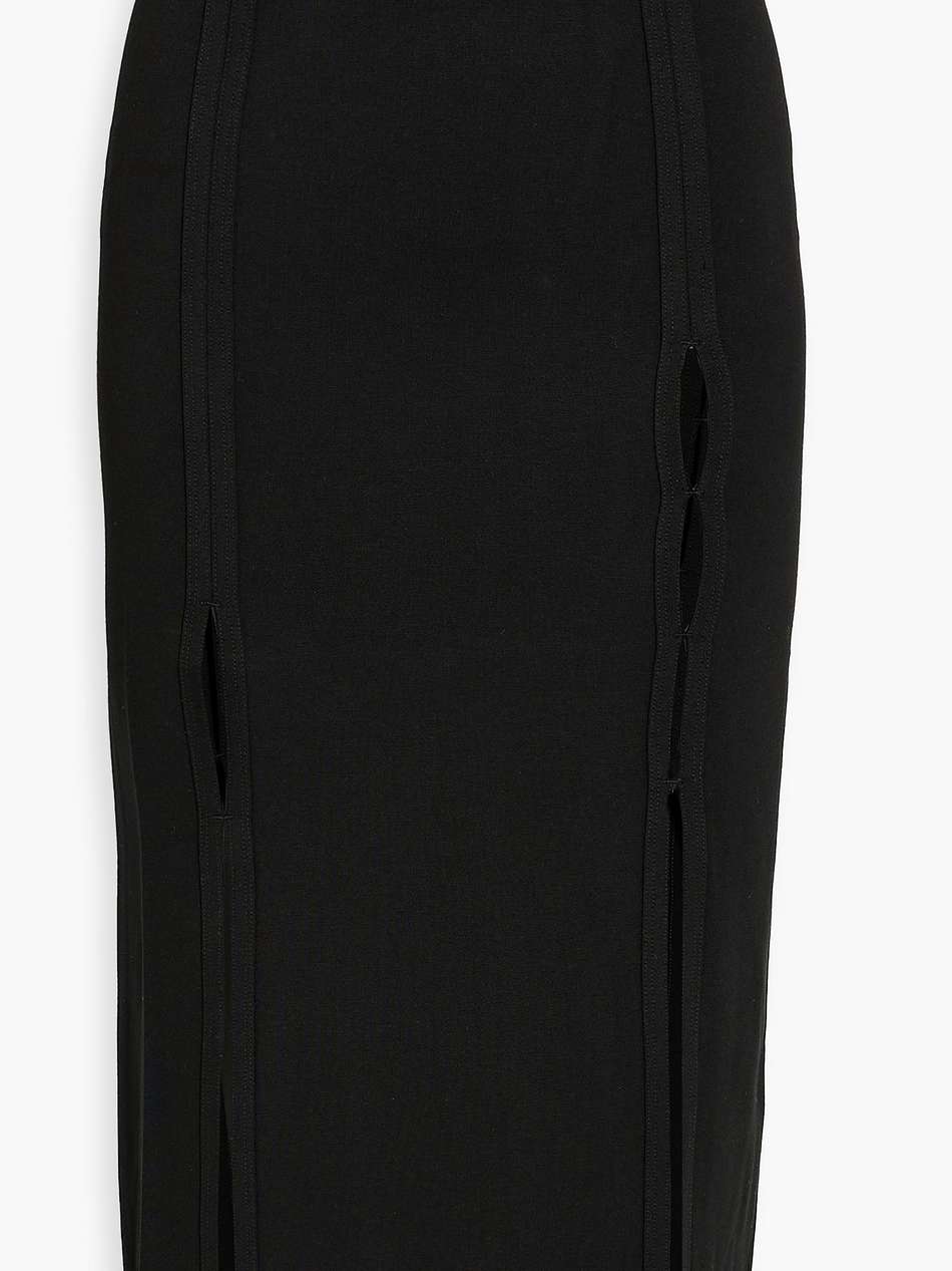 cutout zip-detailed jersey skirt