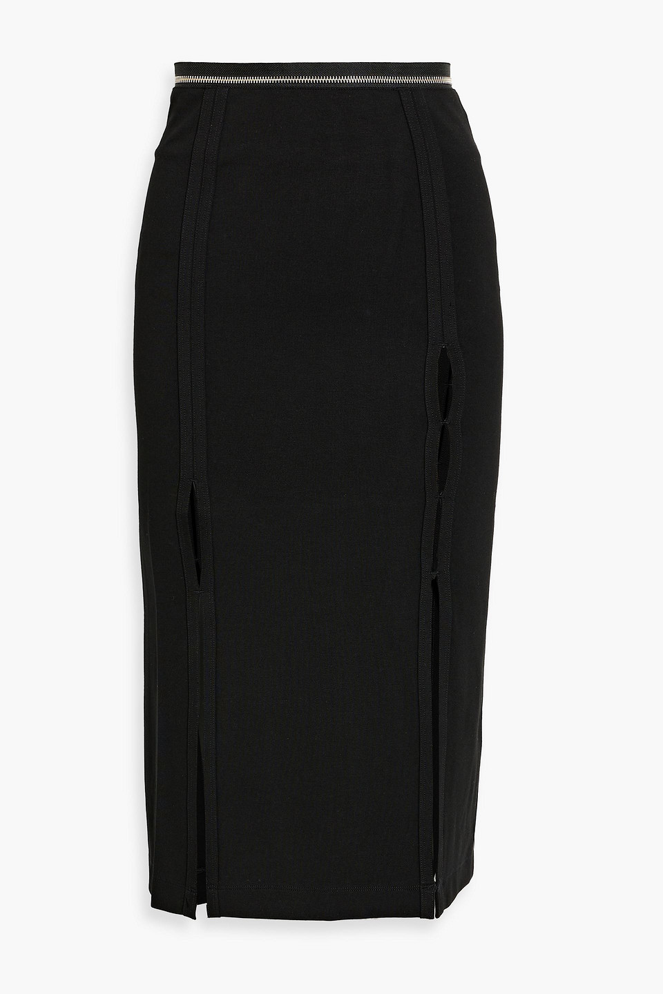 Helmut Lang Cutout Zip-detailed Jersey Skirt In Black