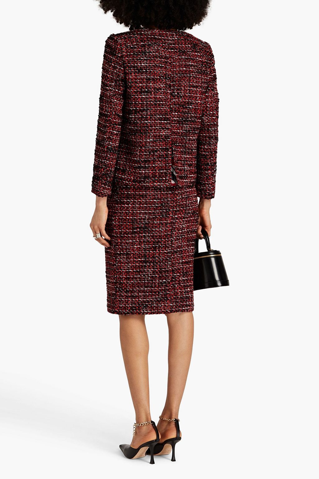 BOUTIQUE MOSCHINO Pleated bouclé-tweed jacket