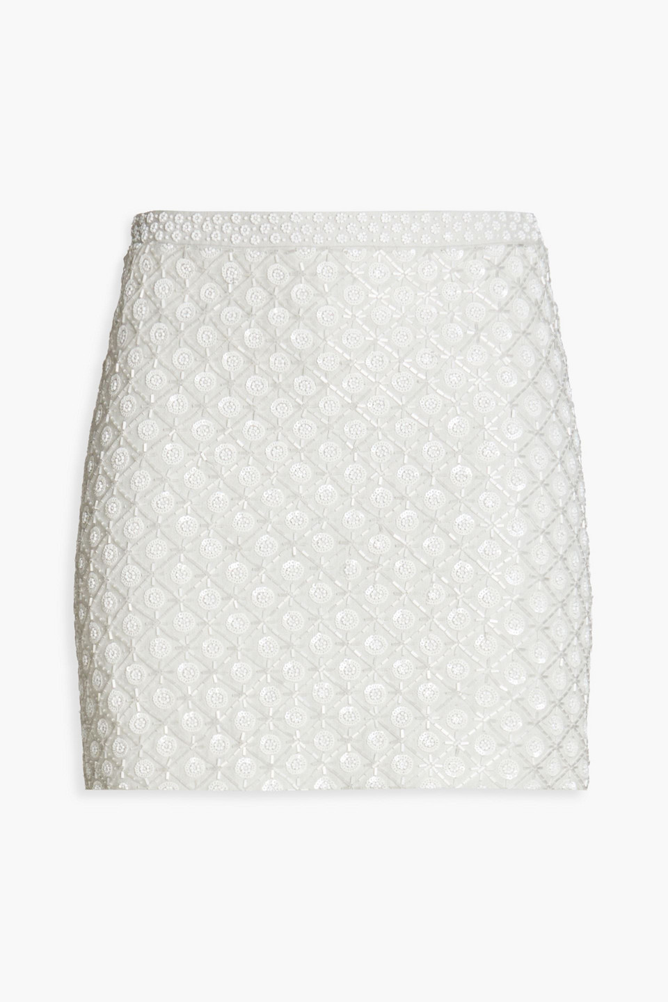 Andrew GN - Embellished linen-blend mini skirt - Gray - FR 38