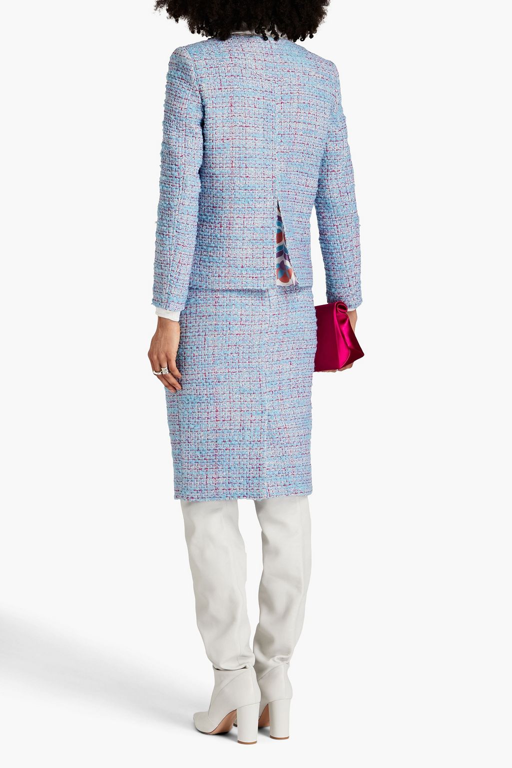 BOUTIQUE MOSCHINO Pleated bouclé-tweed jacket