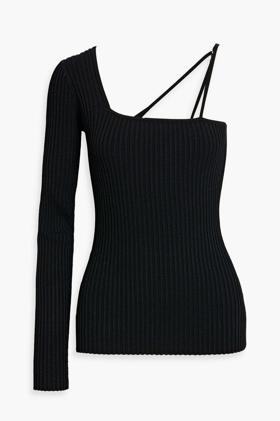 Helmut Lang Single-sleeve Design Top In Black