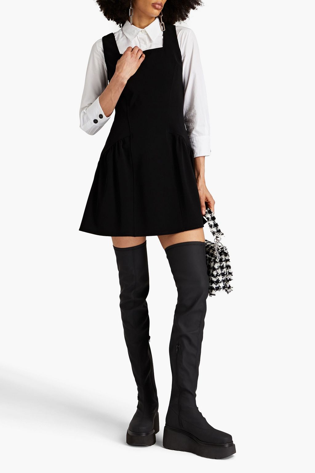 BOUTIQUE MOSCHINO Gathered crepe mini dress