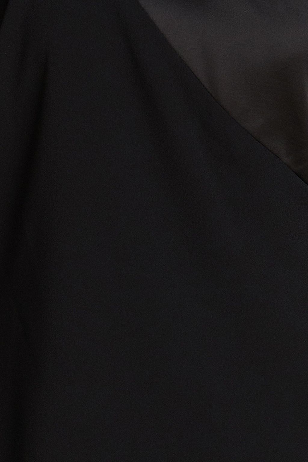HALSTON 원 숄더 새틴 패널 크레이프 미니 드레스