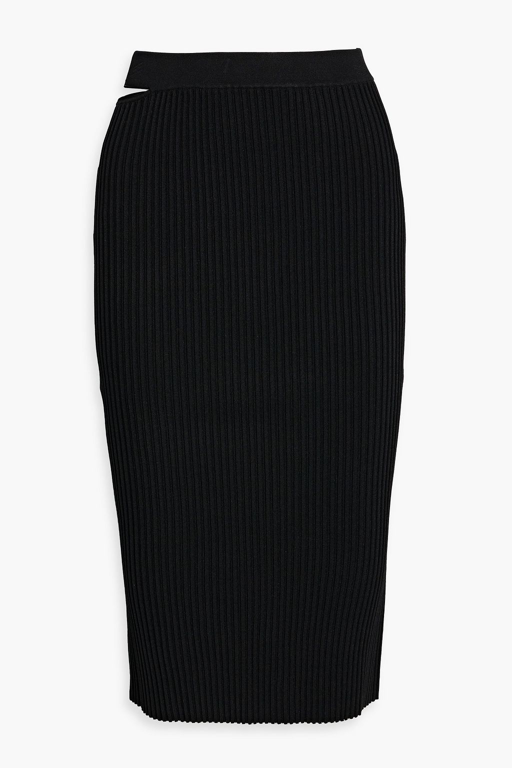 HELMUT LANG Cutout ribbed-knit skirt | THE OUTNET