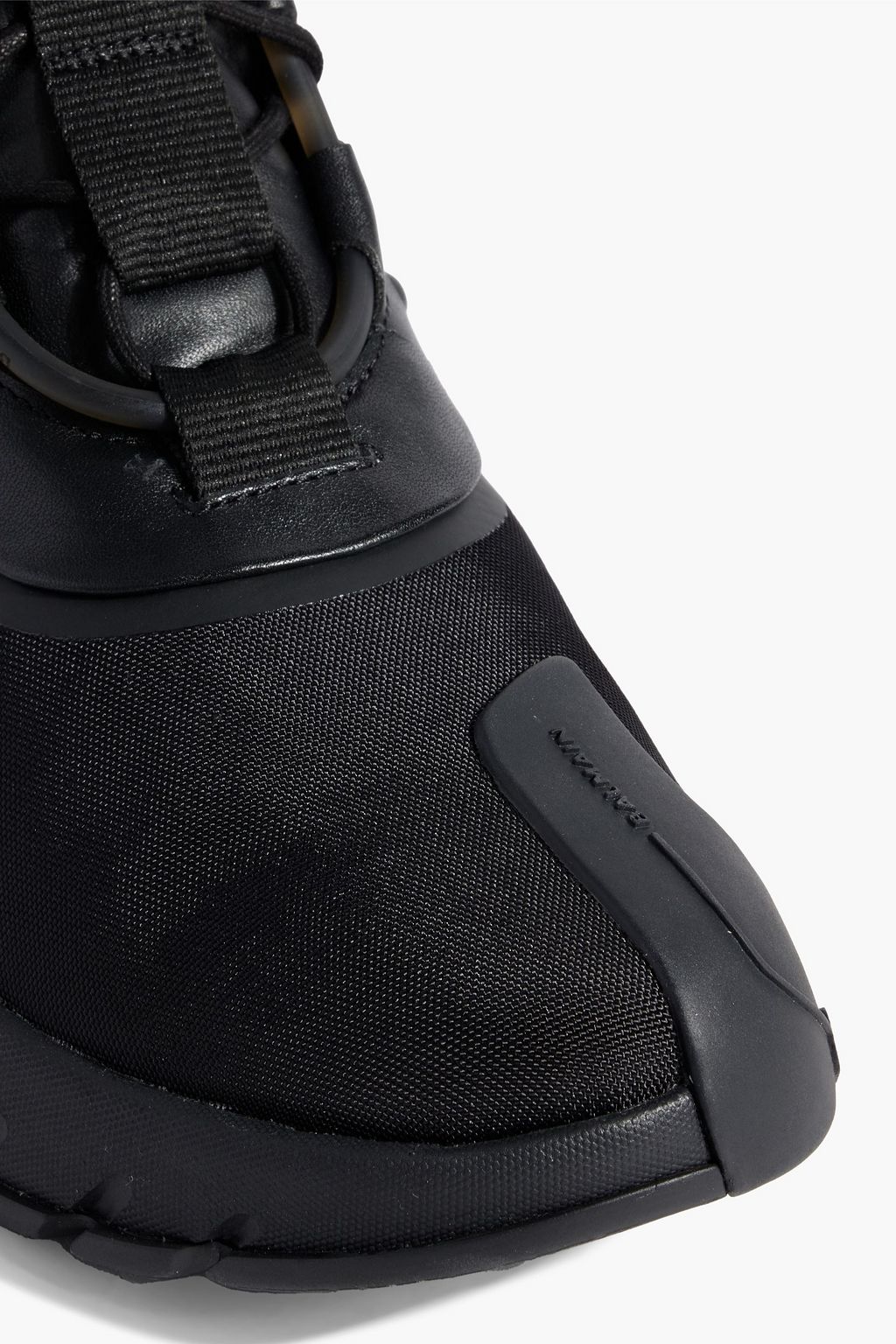 BALMAIN B-Army leather and canvas high-top sneakers