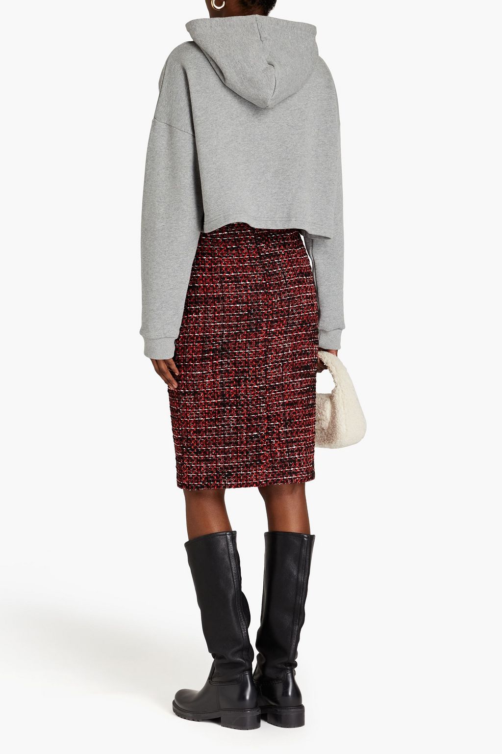 BOUTIQUE MOSCHINO Bouclé-tweed pencil skirt