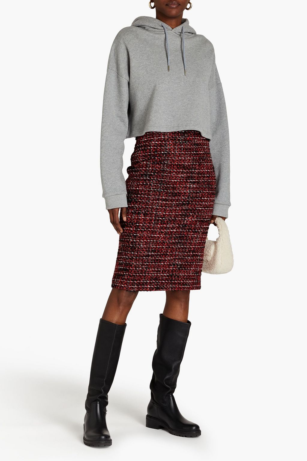 BOUTIQUE MOSCHINO Bouclé-tweed pencil skirt