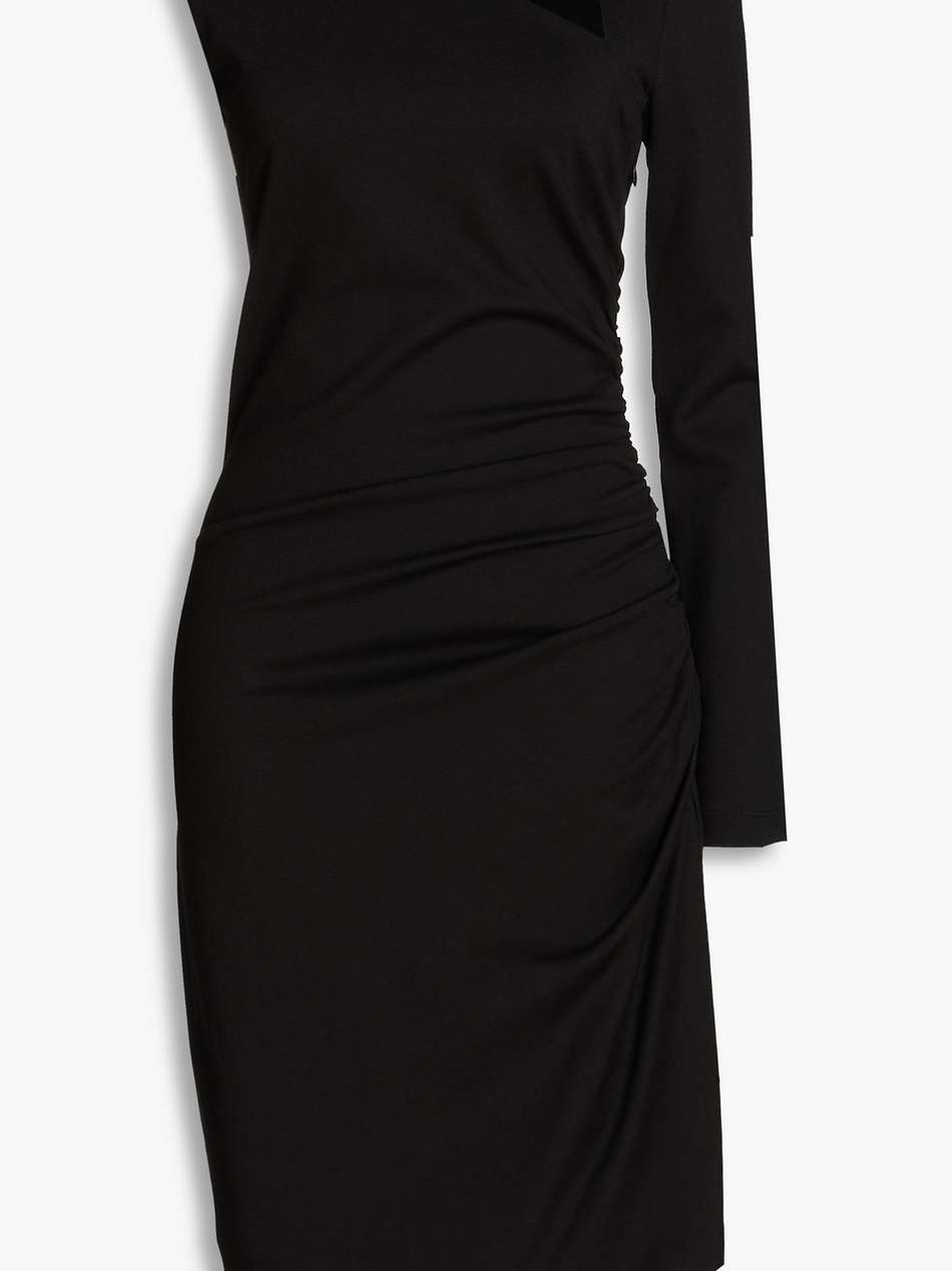 skyler one-sleeve asymmetric crepe midi dress