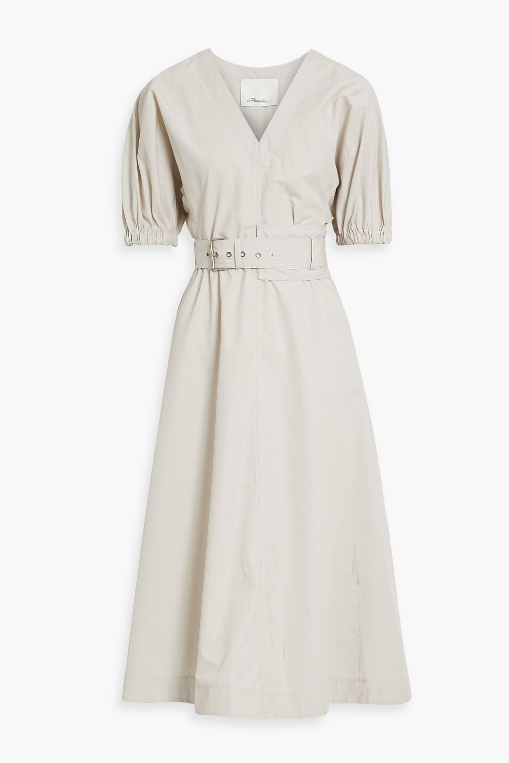 3.1 PHILLIP LIM Belted cotton-blend poplin midi dress | THE OUTNET