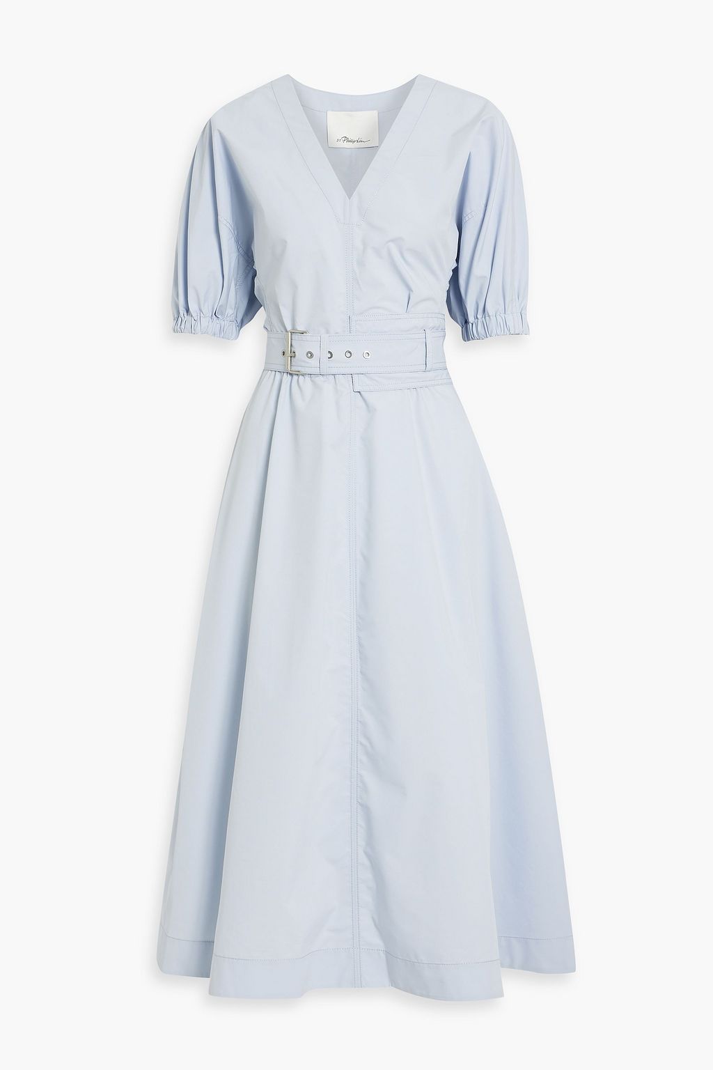 3.1 PHILLIP LIM Belted cotton-blend poplin midi dress | THE OUTNET