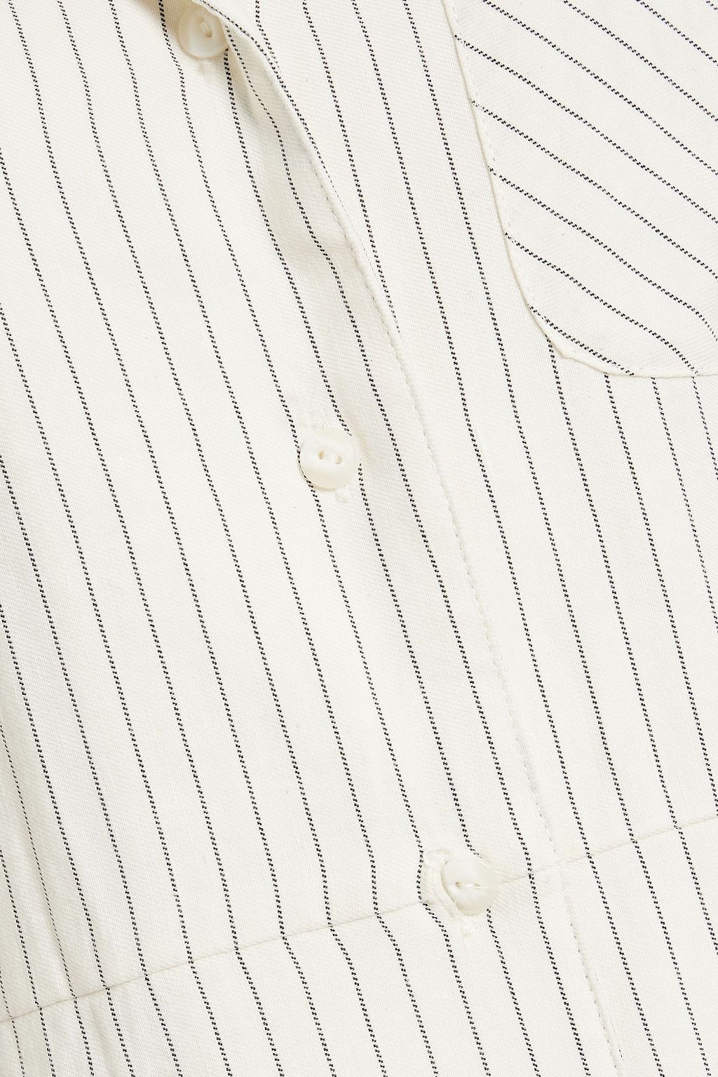 RAG & BONE リネン混キャンバス ミディシャツワンピース ピンストライプ