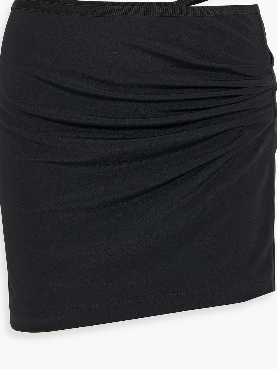ruched stretch-crepe mini skirt