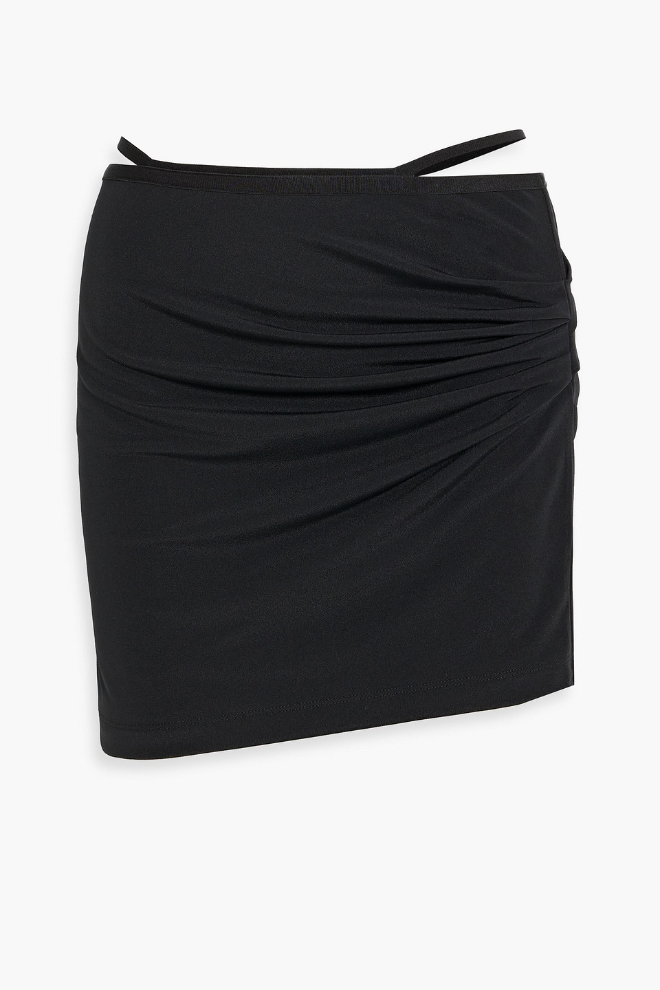 Helmut Lang Ruched Stretch-crepe Mini Skirt In Black