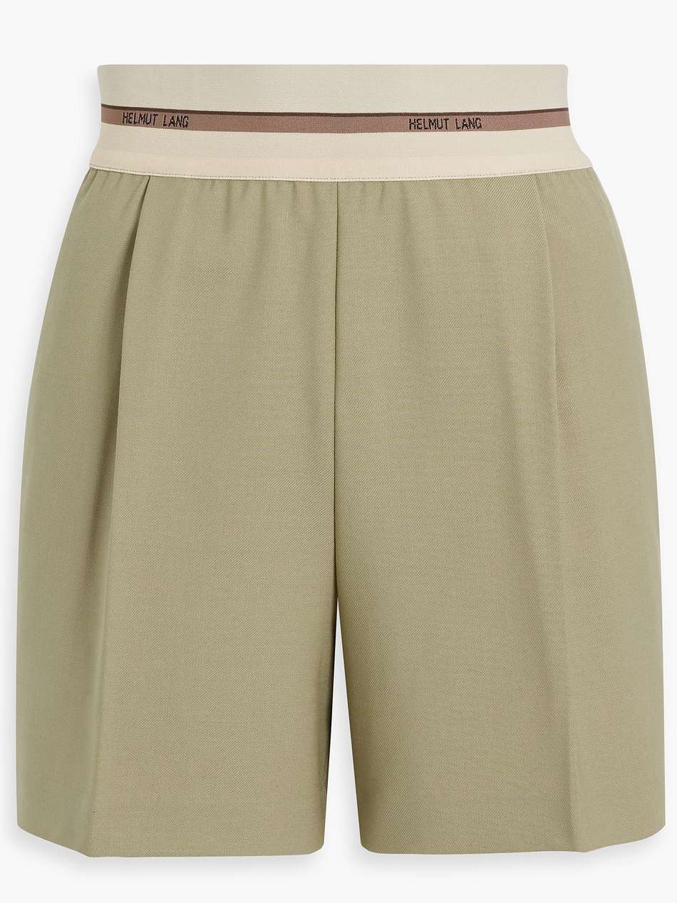 pleated twill shorts