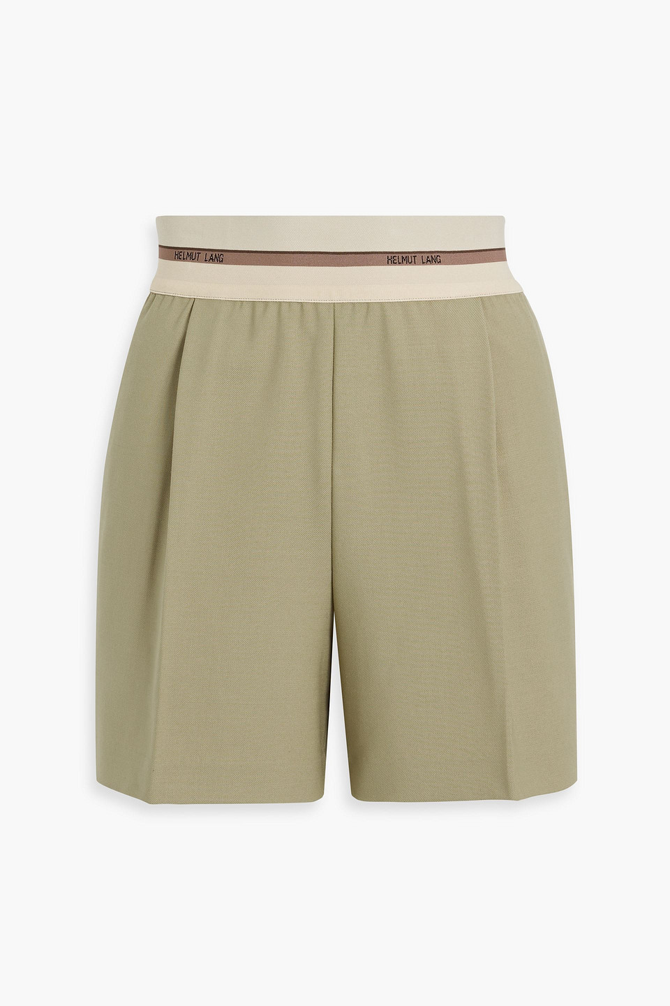 Pleated twill shorts