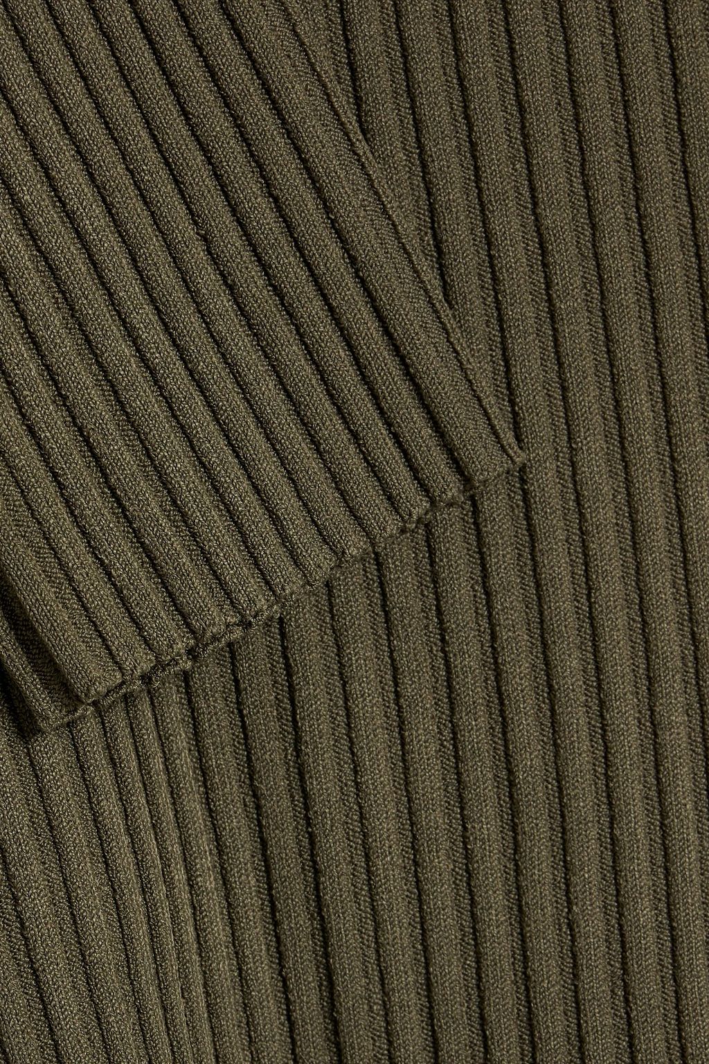 HELMUT LANG One-sleeve ribbed-knit top