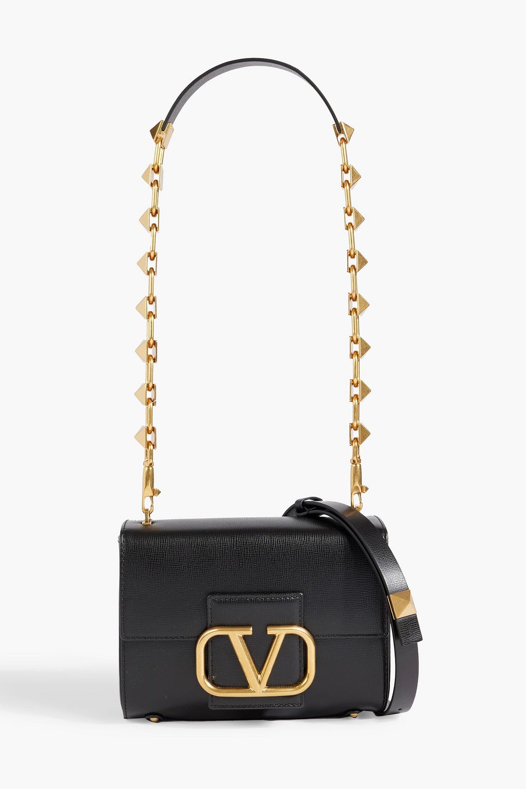 VALENTINO GARAVANI Stud textured-leather shoulder bag | Sale up to 70% | THE OUTNET