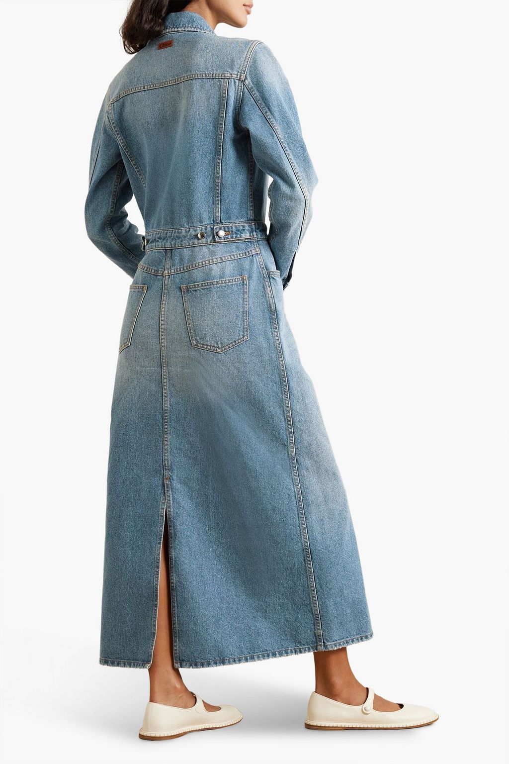 CHLOÉ Denim whiskered maxi shirt dress