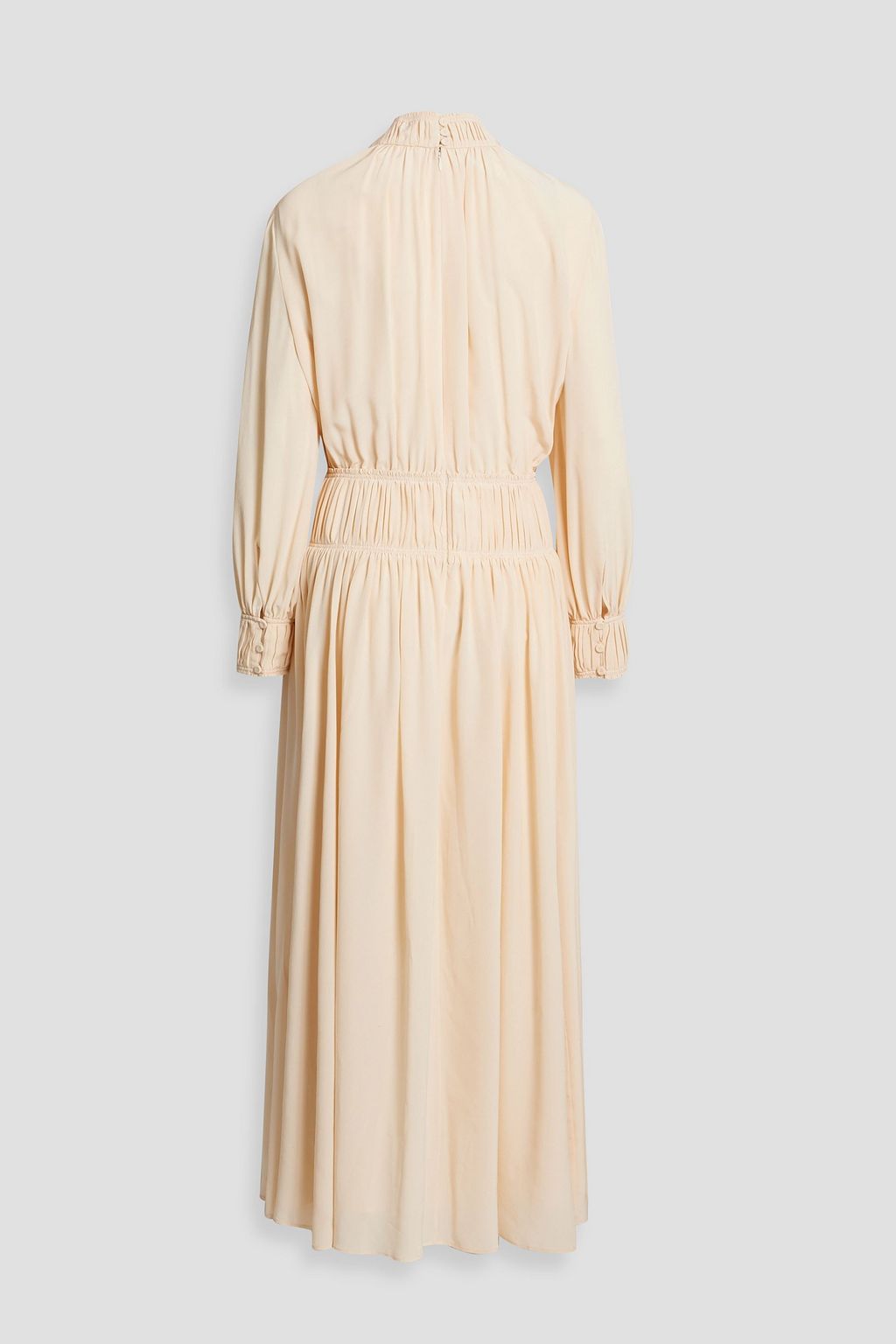 CHLOÉ Gathered silk crepe de chine midi dress