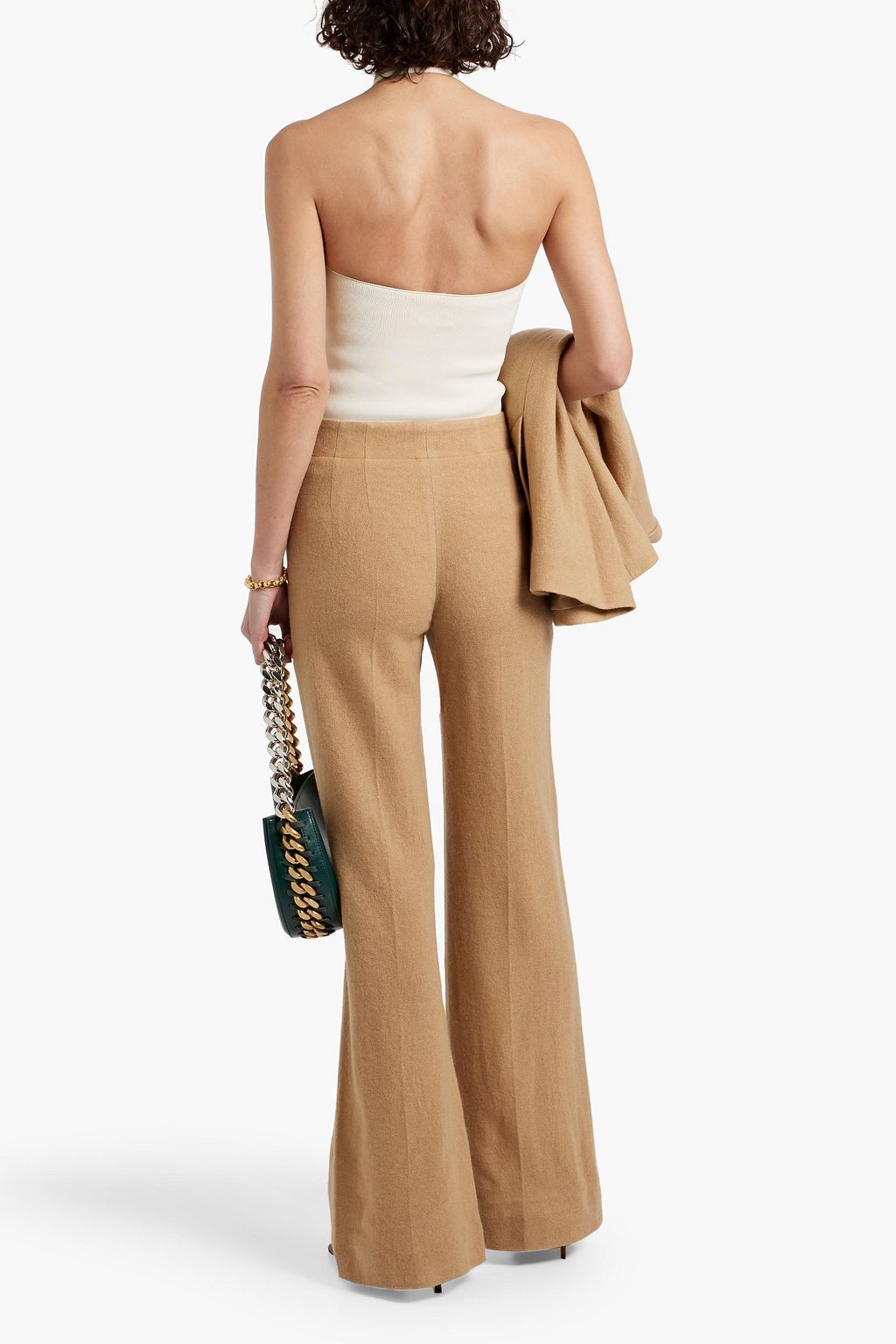 CHLOÉ Wool and cashmere-blend wide-leg pants