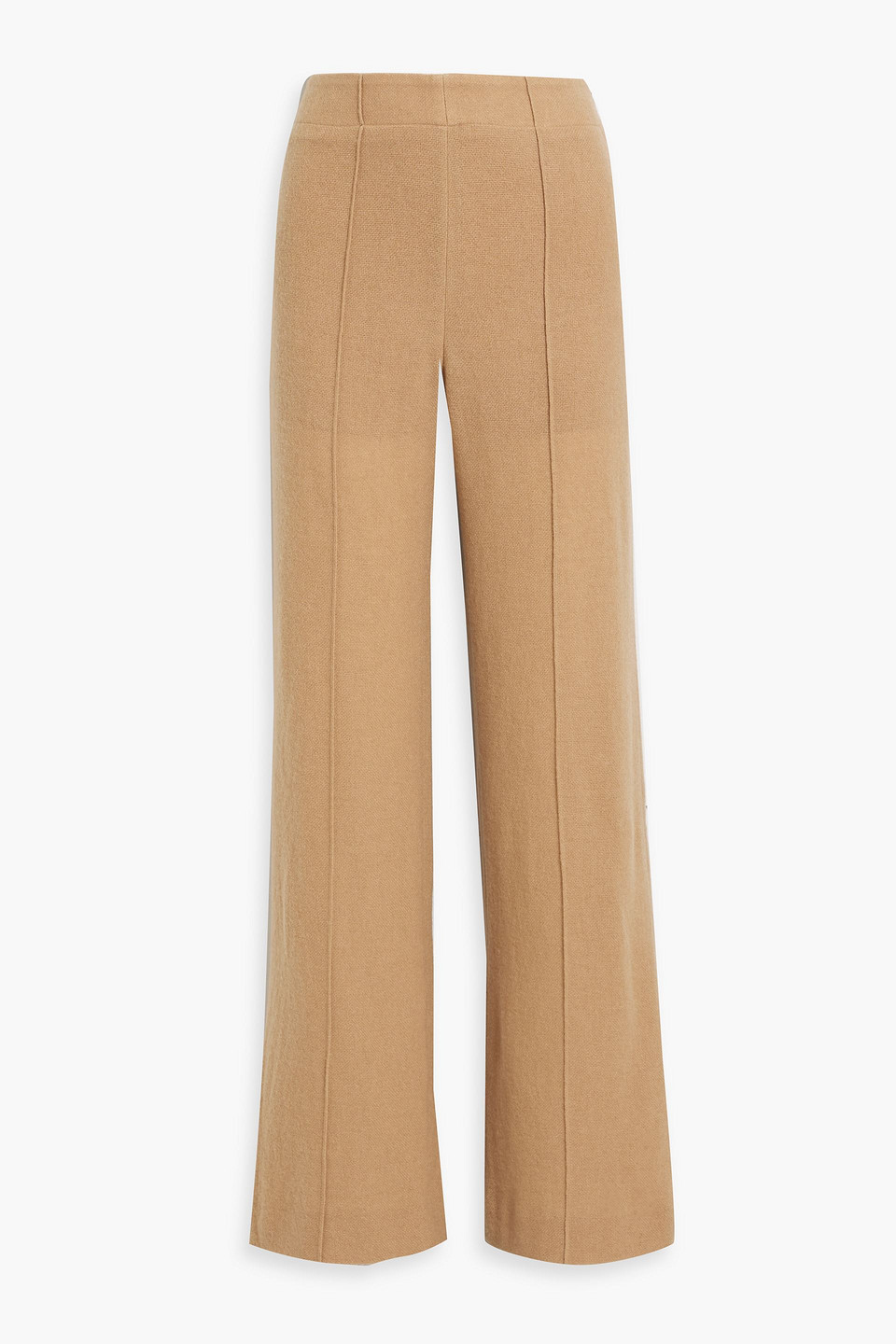 Chloé Wool And Cashmere-blend Wide-leg Pants In Brown