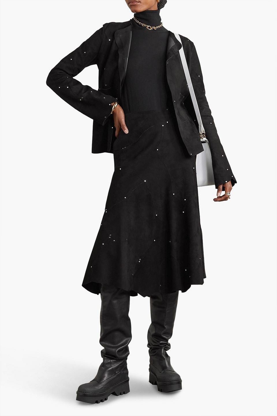 Chloé Medium-length Skirt With Ornament In Schwarz