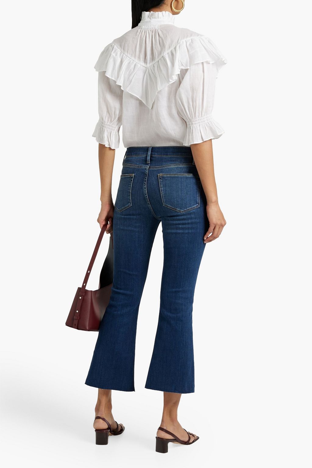 FRAME Le High cropped high-rise flared jeans