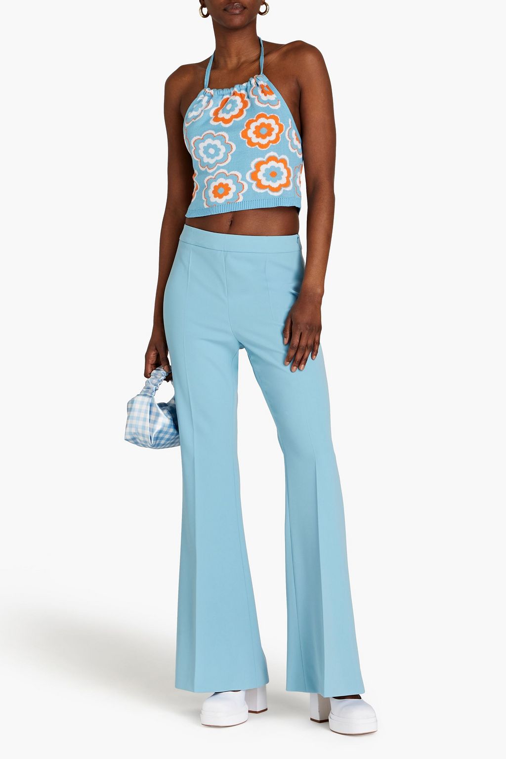 BOUTIQUE MOSCHINO クレープ フレアーパンツ