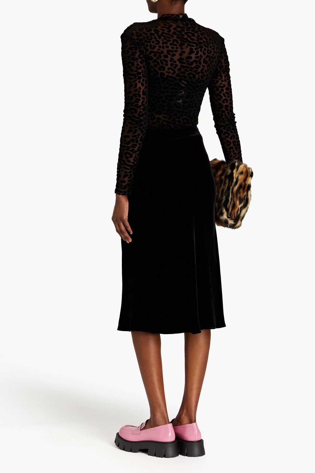 BOUTIQUE MOSCHINO Velvet midi skirt