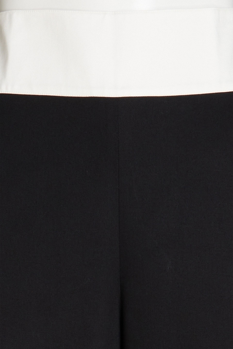 Carolina Herrera Two-tone Cotton-blend Gabardine Wide-leg Pants In Black