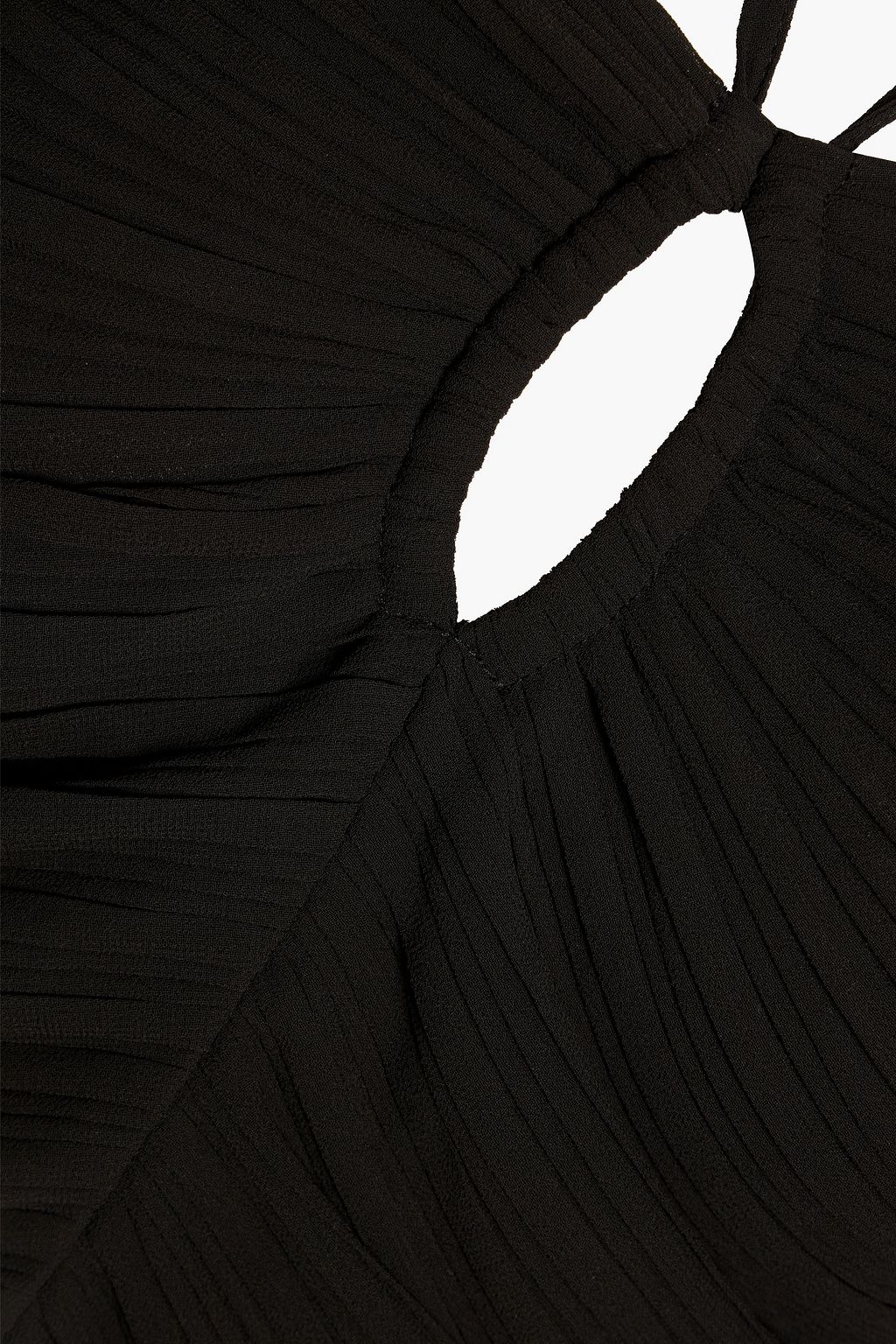 FRAME Cutout plissé-crepe top