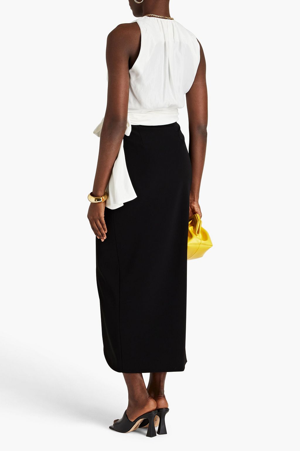BOUTIQUE MOSCHINO Draped satin wrap top