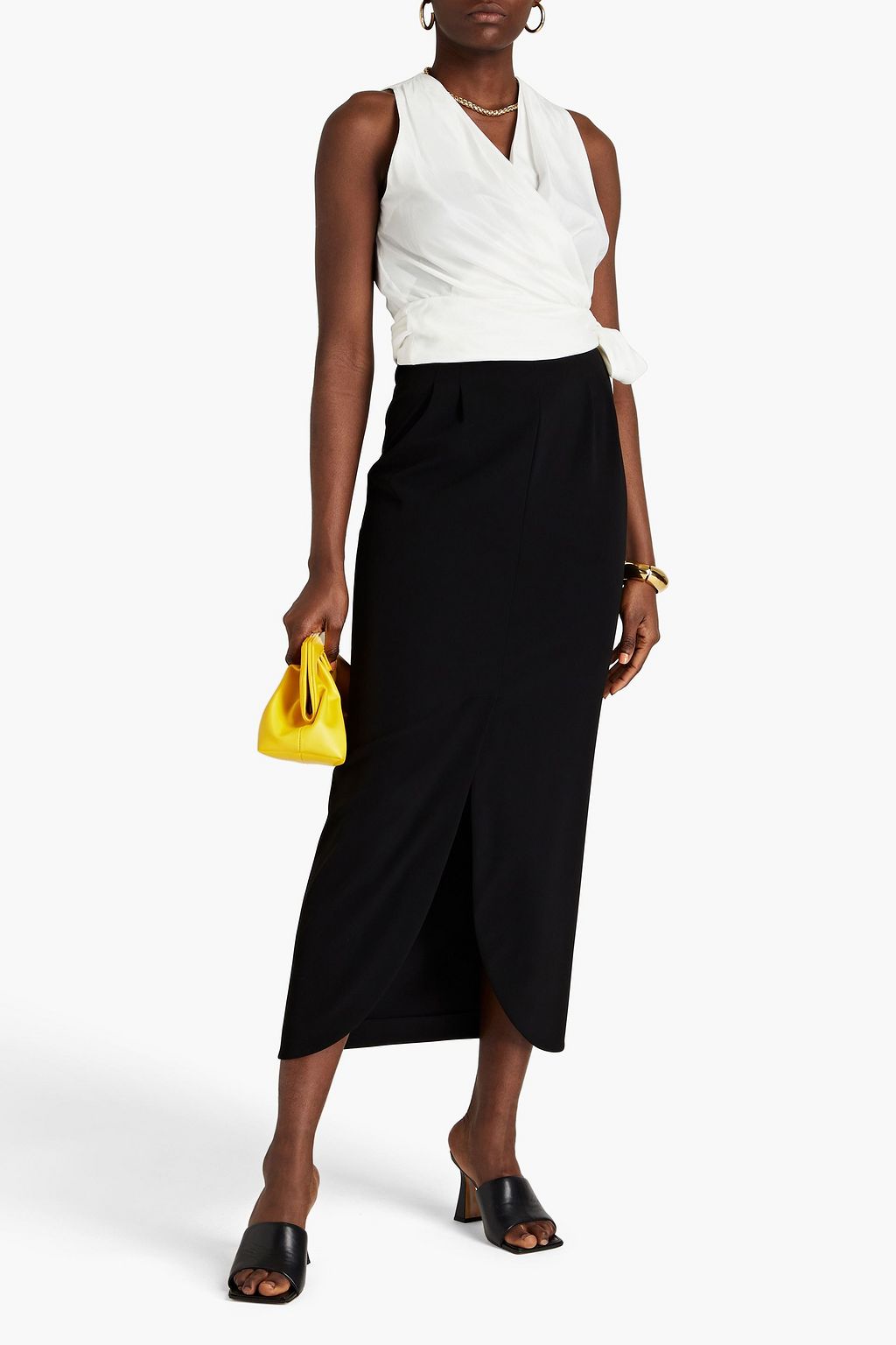 BOUTIQUE MOSCHINO Draped satin wrap top