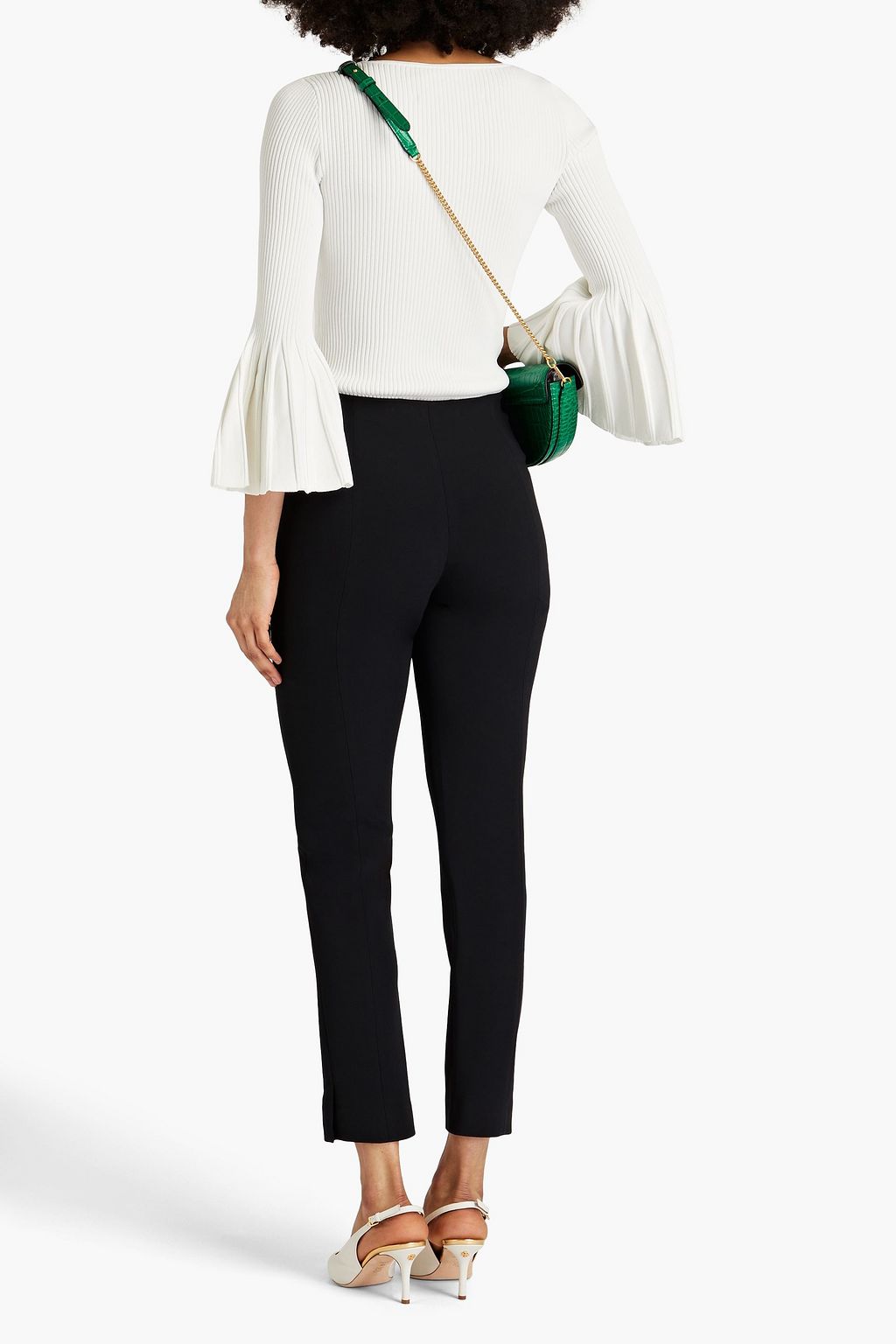 CAROLINA HERRERA クレープ スリムレッグパンツ