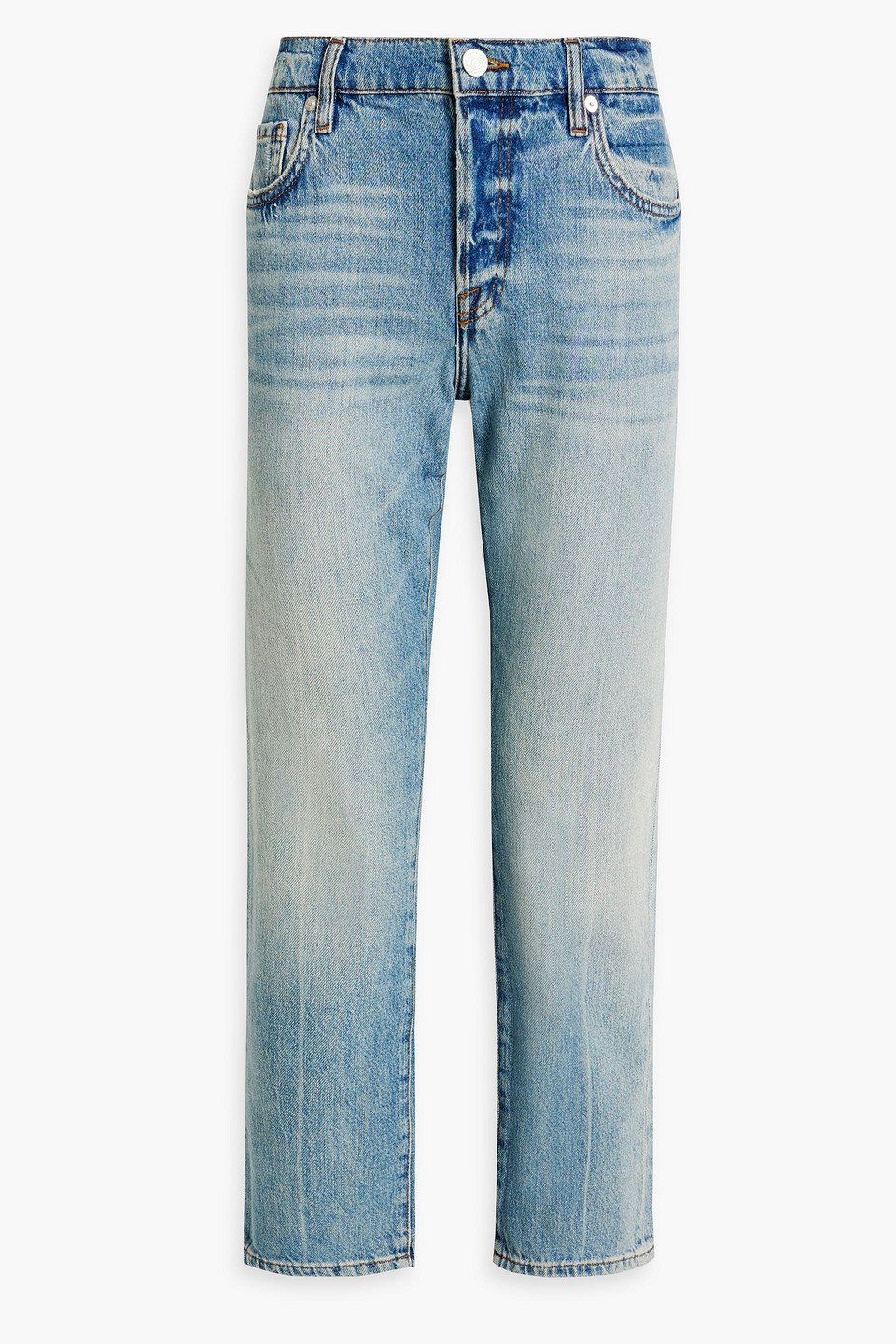 Frame Le Slouch Mid-rise Straight Jeans In Light Denim