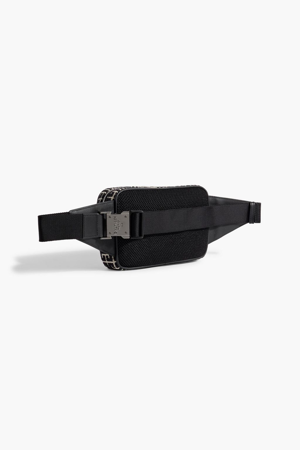 BALMAIN 1945 leathertrimmed jacquard belt bag THE