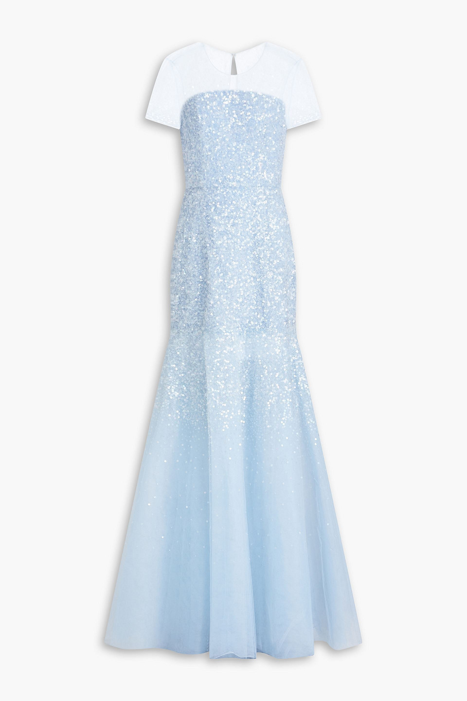 Carolina Herrera Embellished Tulle Gown In Sky Blue | ModeSens