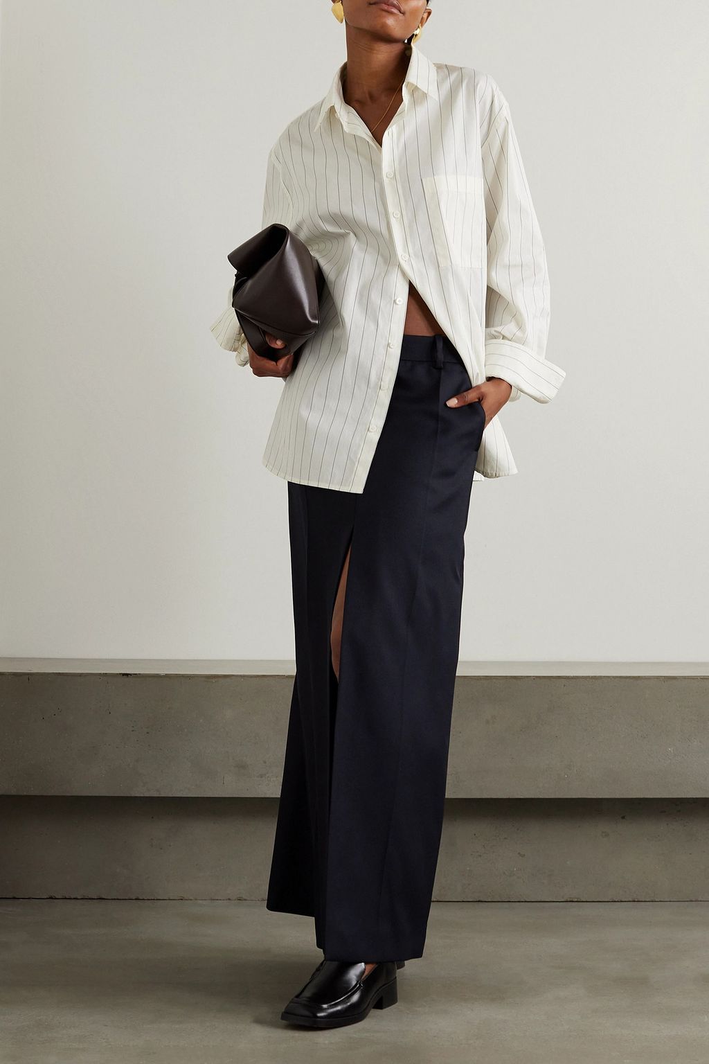 STELLA MCCARTNEY Pleated twill maxi skirt