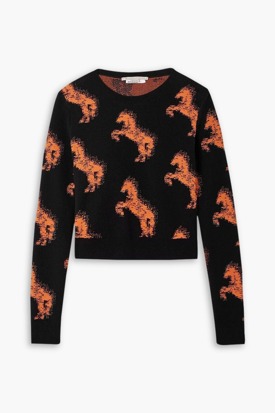 Stella Mccartney Jacquard-knit Sweater In Black