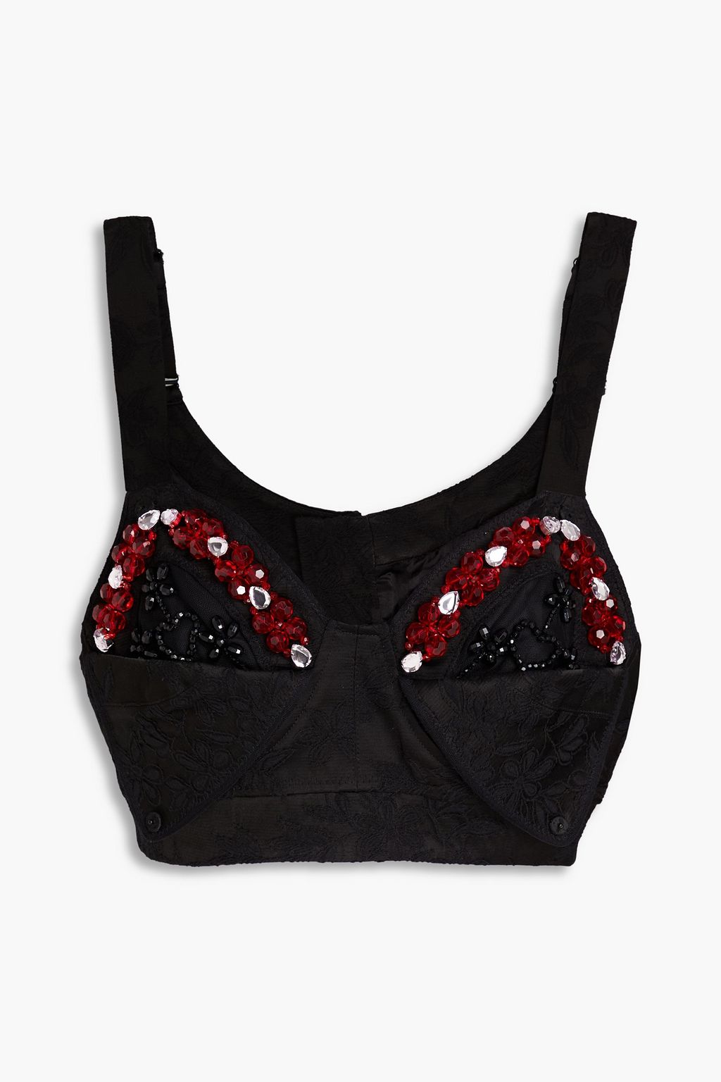 SIMONE ROCHA Crystal-embellished jacquard bra top