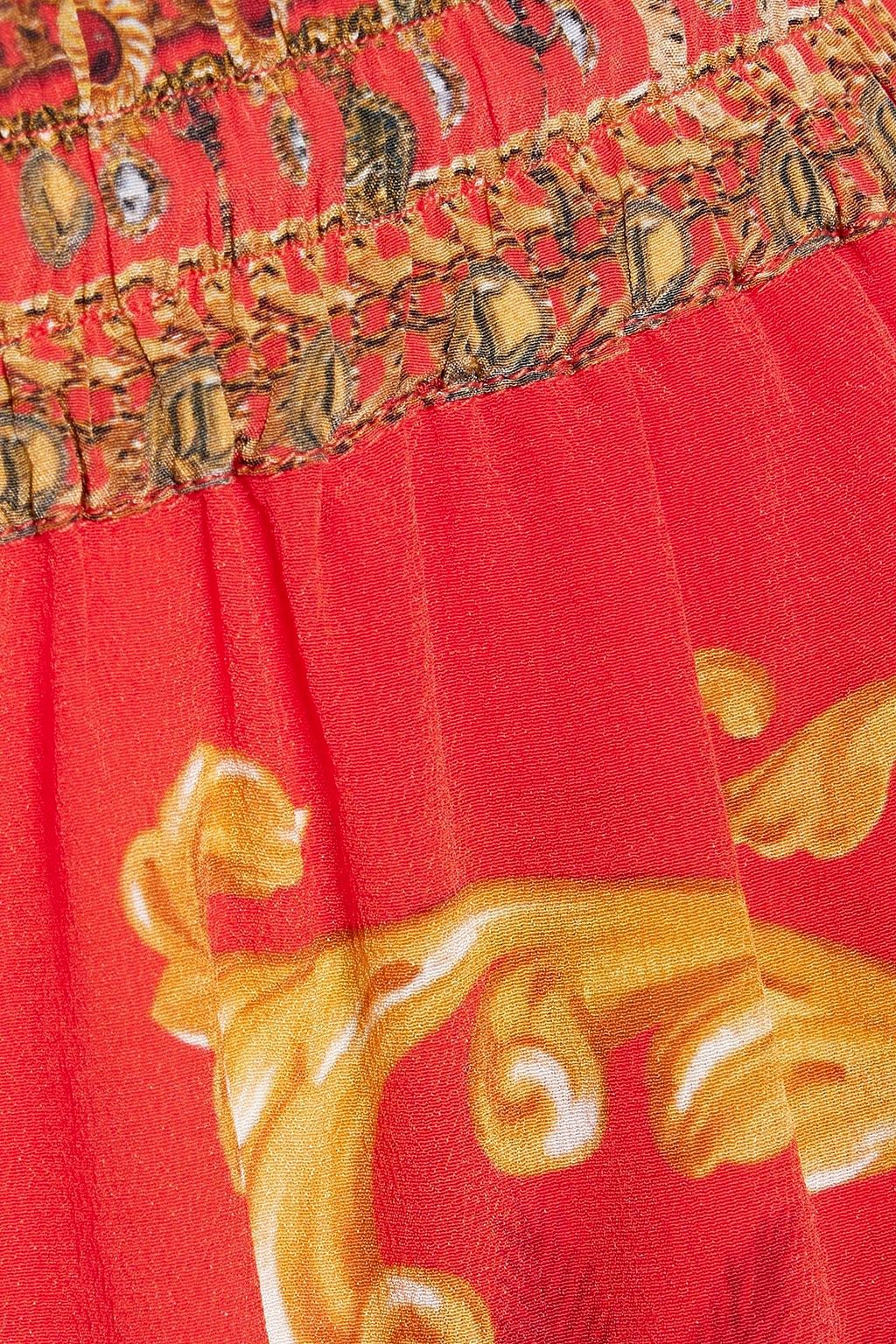 CAMILLA Embellished printed silk crepe de chine wide-leg pants