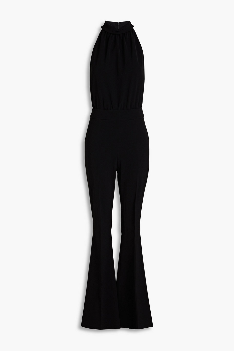 Boutique Moschino Gathered Crepe Wide-leg Jumpsuit In Black