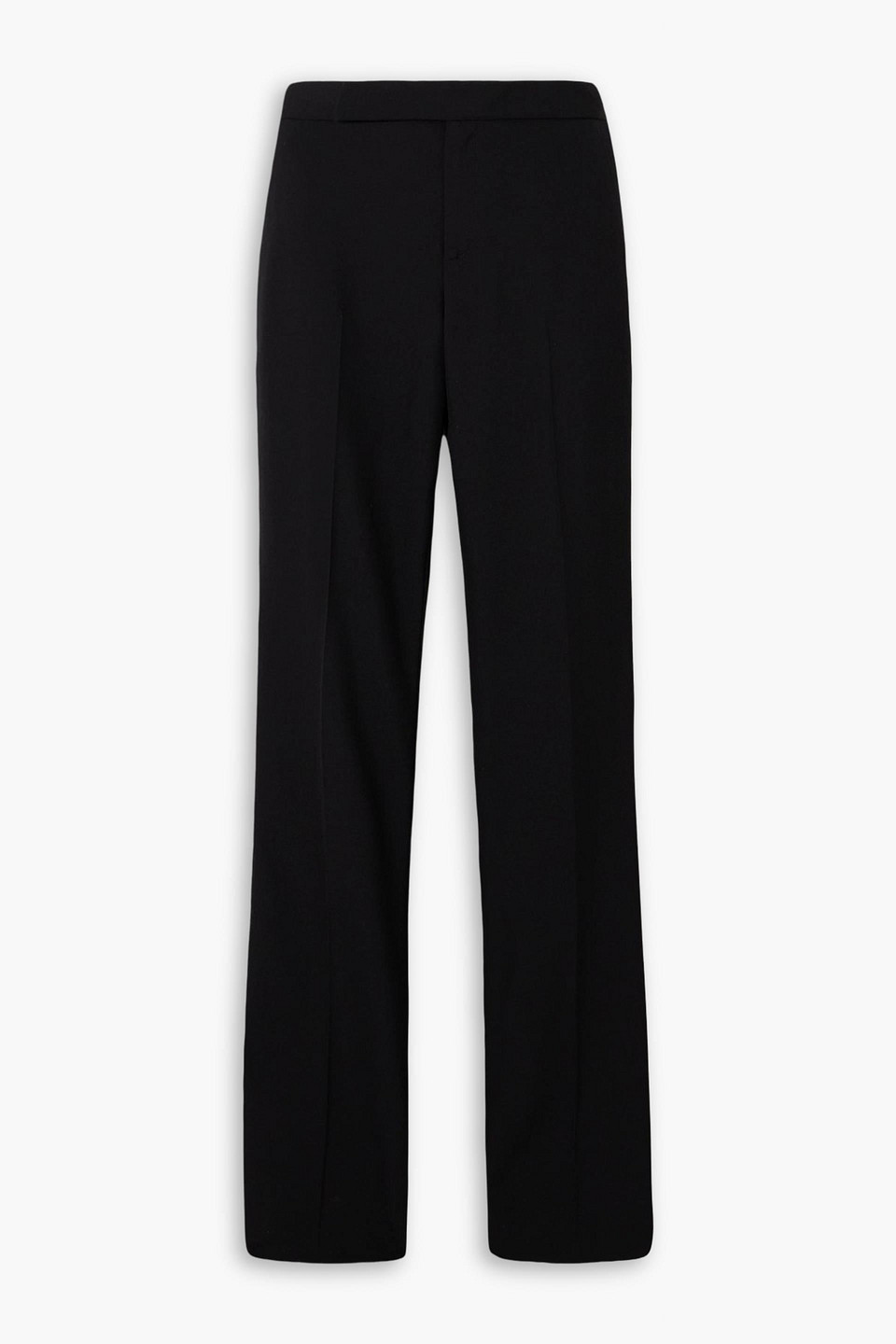 ralph lauren collection - alaina twill-trimmed grain de poudre wool straight-leg pants - black - us 2
