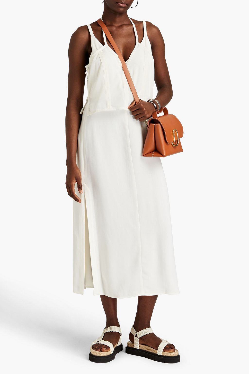 3.1 PHILLIP LIM Layered stretch-crepe midi dress